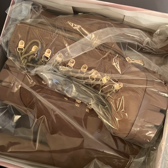 Just In Moon are Back Nude Vegan Suede Boots - Picture 7 of 14